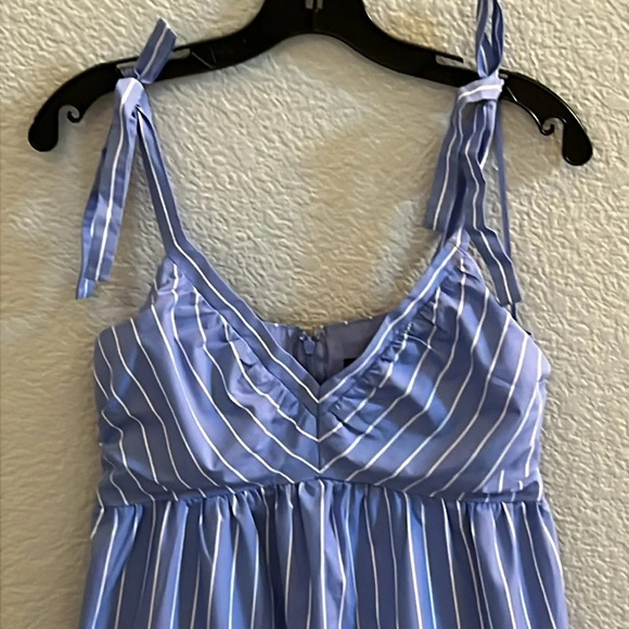 Express Blue White Stripe Maxi Dress Size Small - Picture 3 of 7